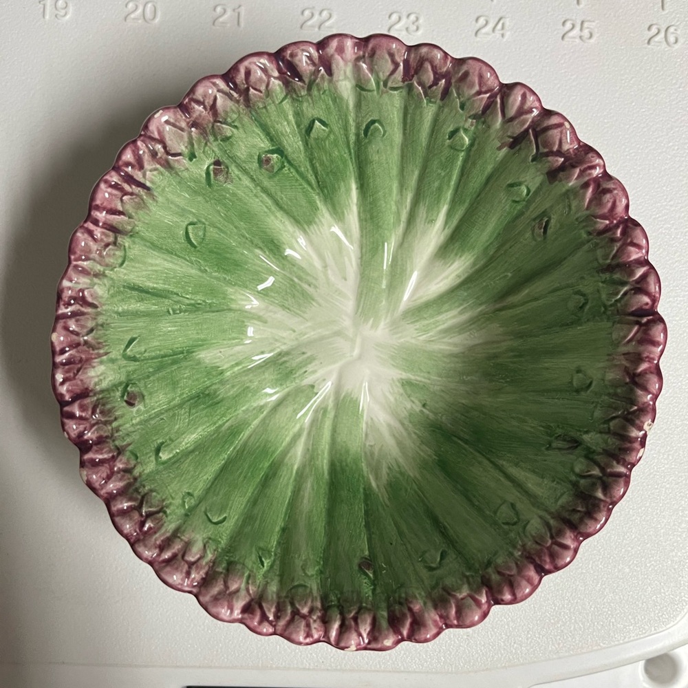 Fitz and Floyd beautiful matching asparagus bowl and candle holder!